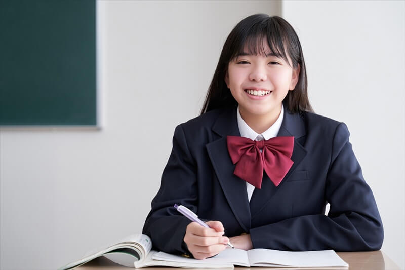 勉強する女子学生